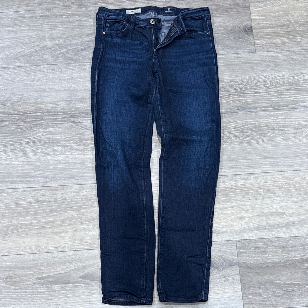 AG Prima Mid-Rise Cigerette Dark Blue Jeans, size 28R